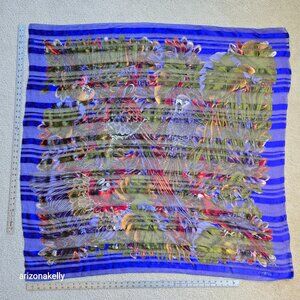 Malfroy Silk Scarf Parrots African Grey Macaw Amazon Paris France Birds